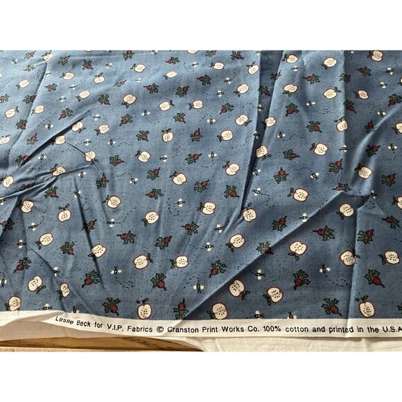 Leslie Becky VIP Fabrics Cranston Print Works 6 Yards x 44 Inch Blue, Red, White - Picture 4 of 10